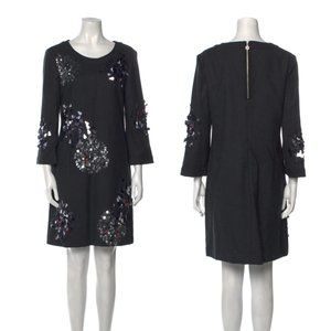 💙💖 Tory Burch Black Floral Sequin Shift Dress
